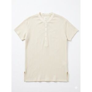Men's Cream Short-Sleeve Henley Shirt